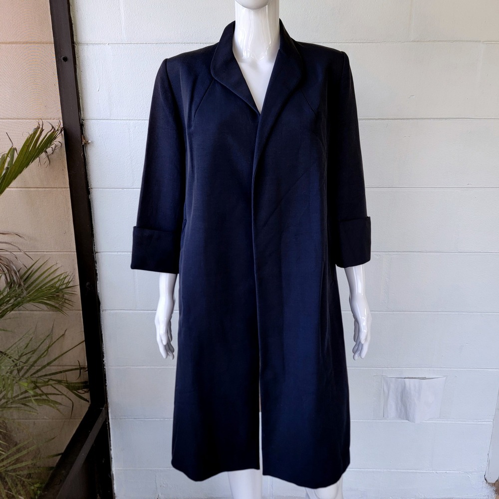 Vintage 50s The Exclusive Tailors Baltimore Navy Coat Women M Mid-Century Formal